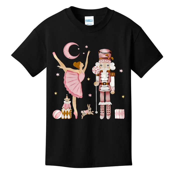 Retro Pink Sugar Plum Fairy Nutcracker Christmas Cute Xmas Kids T-Shirt