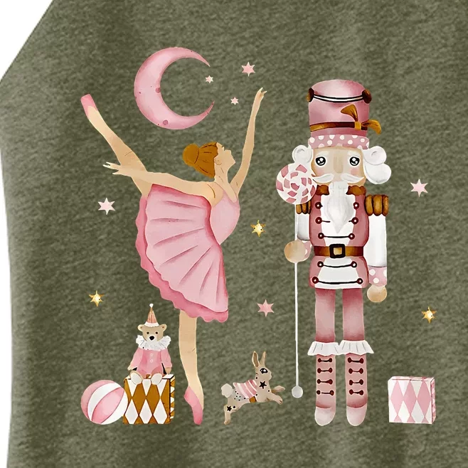 Retro Pink Sugar Plum Fairy Nutcracker Christmas Women’s Perfect Tri Rocker Tank