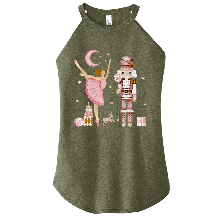 Retro Pink Sugar Plum Fairy Nutcracker Christmas Women’s Perfect Tri Rocker Tank