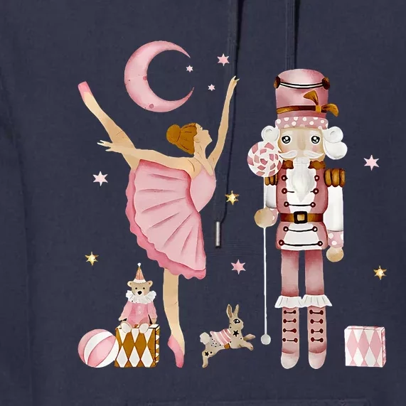 Retro Pink Sugar Plum Fairy Nutcracker Christmas Premium Hoodie