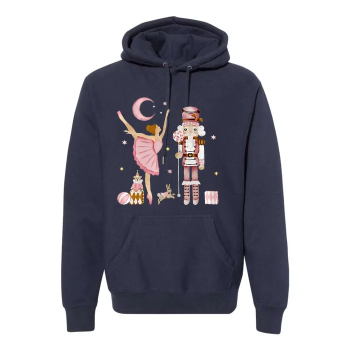 Retro Pink Sugar Plum Fairy Nutcracker Christmas Premium Hoodie