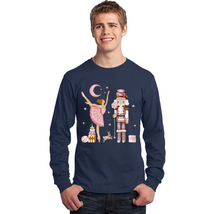 Retro Pink Sugar Plum Fairy Nutcracker Christmas Tall Long Sleeve T-Shirt