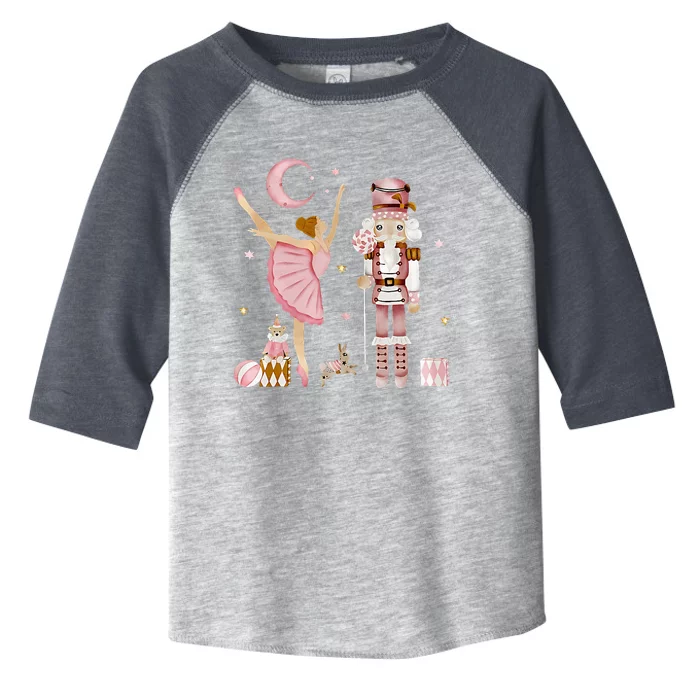 Retro Pink Sugar Plum Fairy Nutcracker Christmas Toddler Fine Jersey T-Shirt