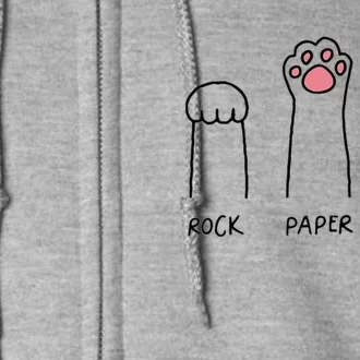 Rock Paper Scissors Hand Game Cute Paw Funny Cat Full Zip Hoodie