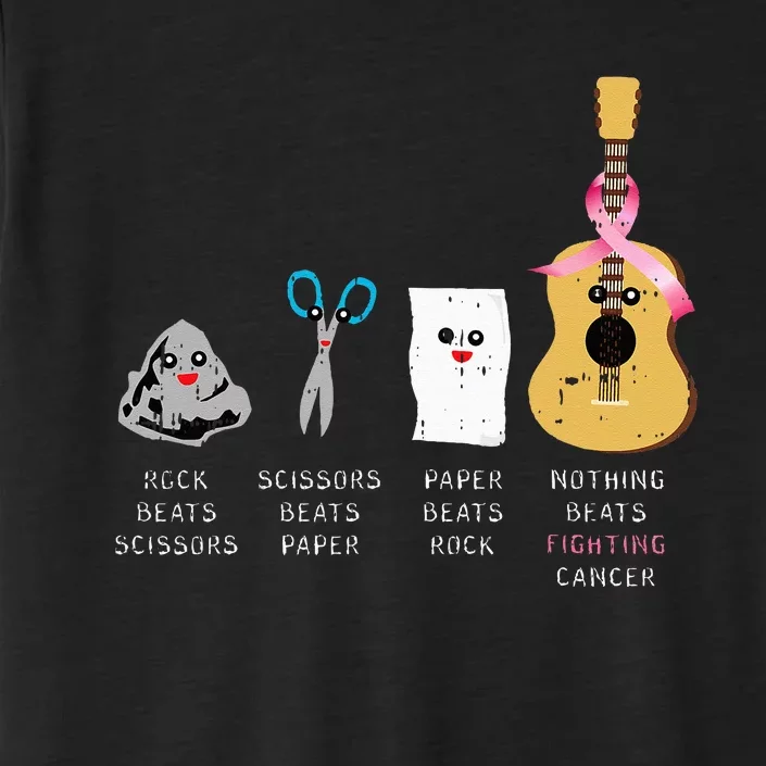 Rock Paper Scissors Guitar Fighting Cute Breast Cancer Gifts ChromaSoft Performance T-Shirt