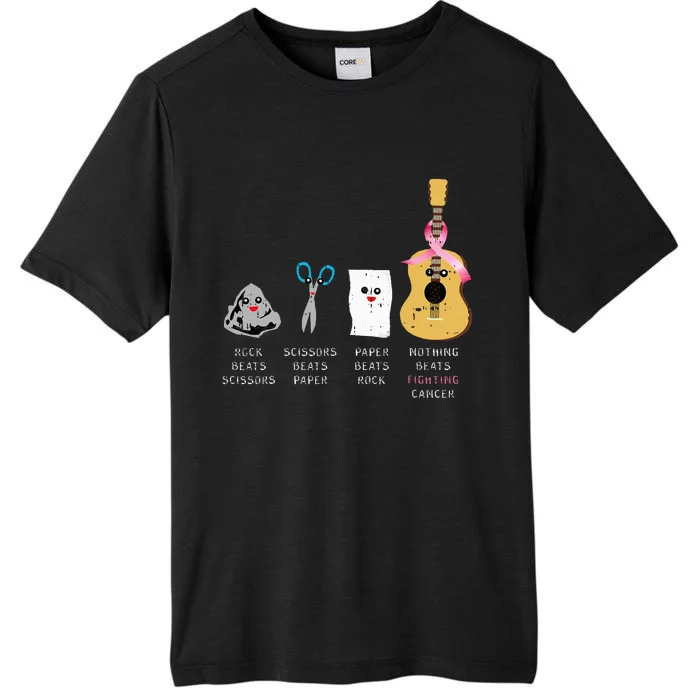 Rock Paper Scissors Guitar Fighting Cute Breast Cancer Gifts ChromaSoft Performance T-Shirt