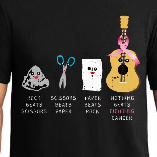 Rock Paper Scissors Guitar Fighting Cute Breast Cancer Gifts Pajama Set