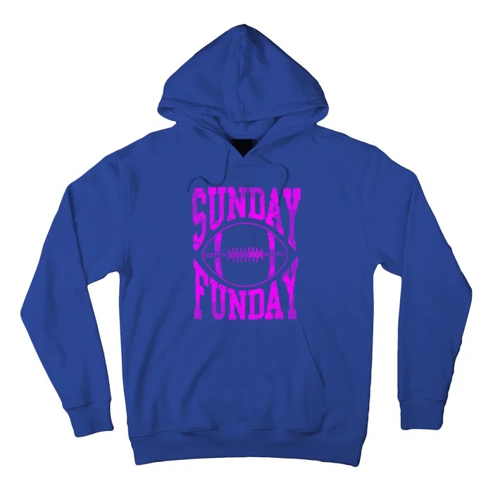 Retro Pink Sunday Funday Football Gift Hoodie