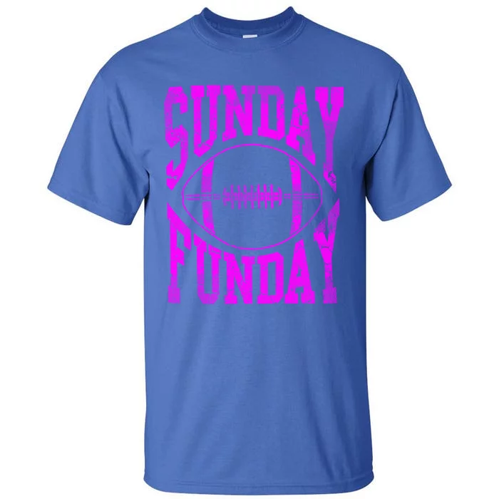 Retro Pink Sunday Funday Football Gift Tall T-Shirt