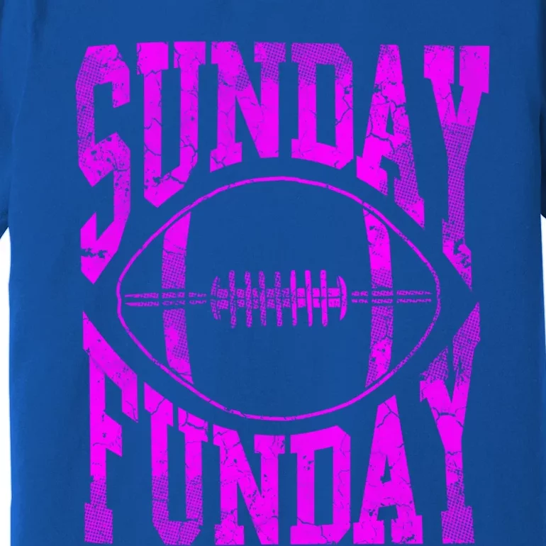 Retro Pink Sunday Funday Football Gift Premium T-Shirt