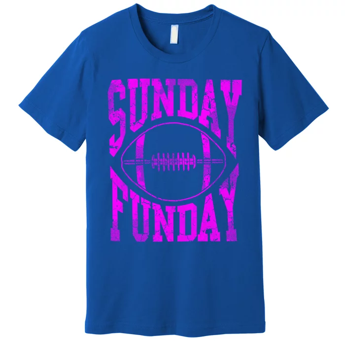 Retro Pink Sunday Funday Football Gift Premium T-Shirt