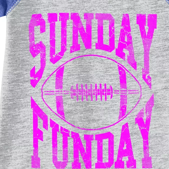 Retro Pink Sunday Funday Football Gift Infant Baby Jersey Bodysuit