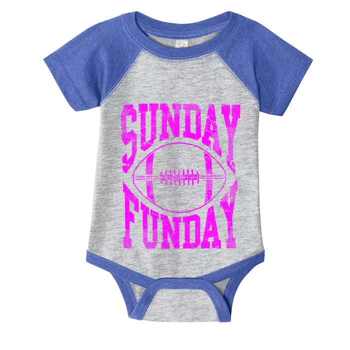 Retro Pink Sunday Funday Football Gift Infant Baby Jersey Bodysuit