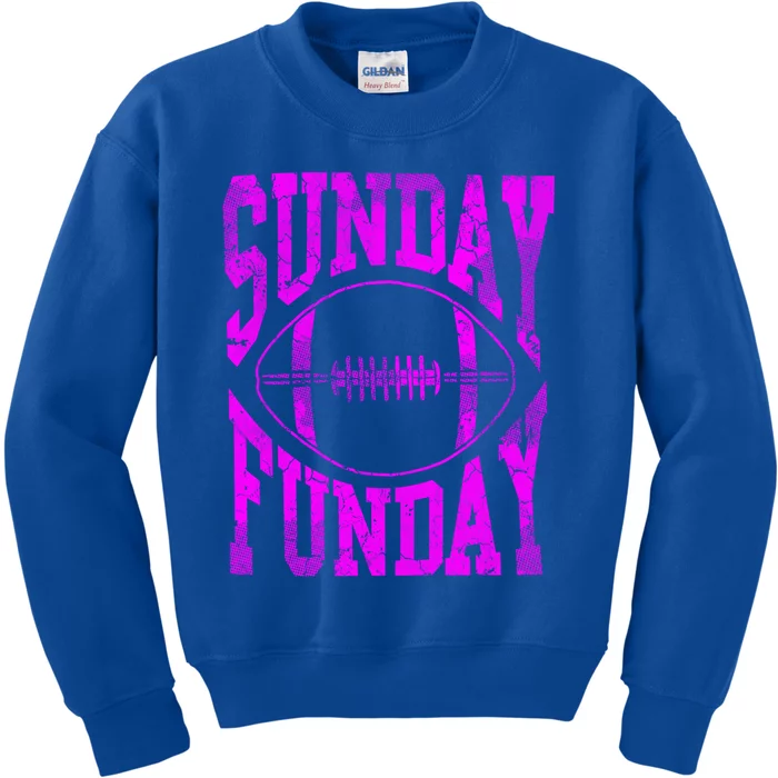 Retro Pink Sunday Funday Football Gift Kids Sweatshirt