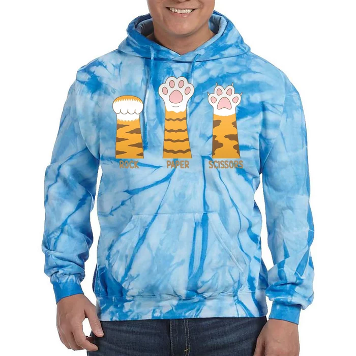 Rock Paper Scissors Cat Tie Dye Hoodie