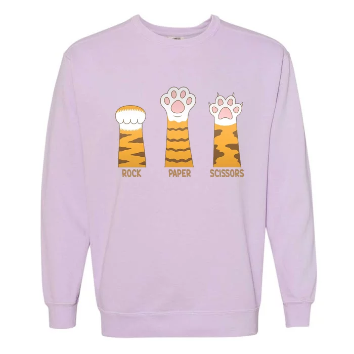 Rock Paper Scissors Cat Garment-Dyed Sweatshirt