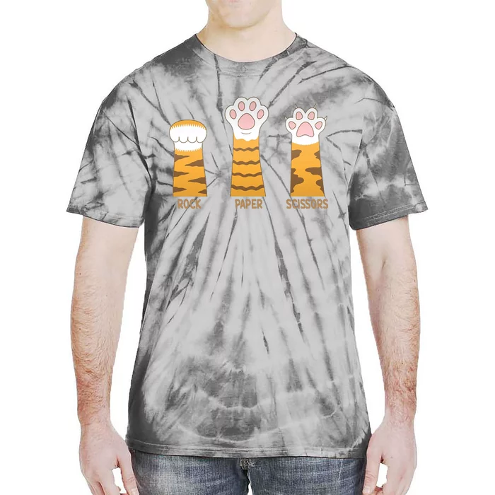 Rock Paper Scissors Cat Tie-Dye T-Shirt