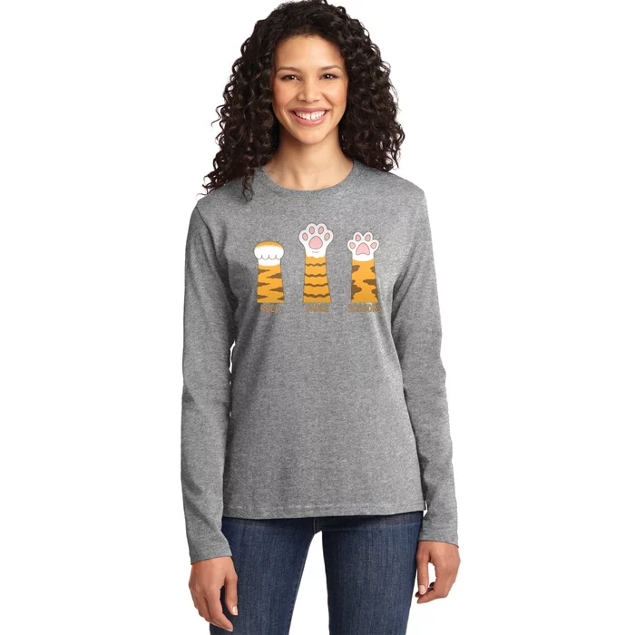 Rock Paper Scissors Cat Ladies Long Sleeve Shirt