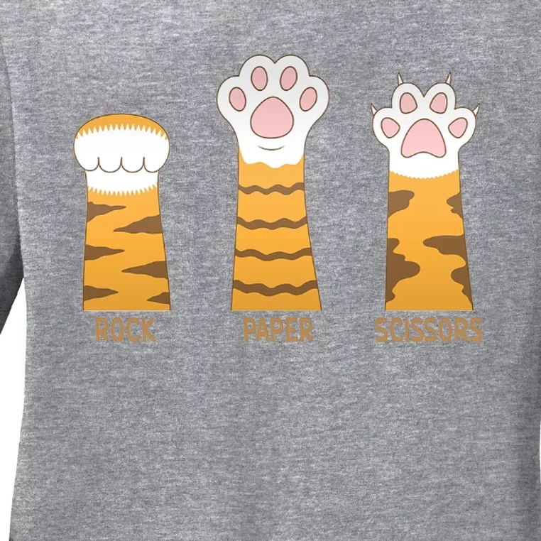 Rock Paper Scissors Cat Ladies Long Sleeve Shirt