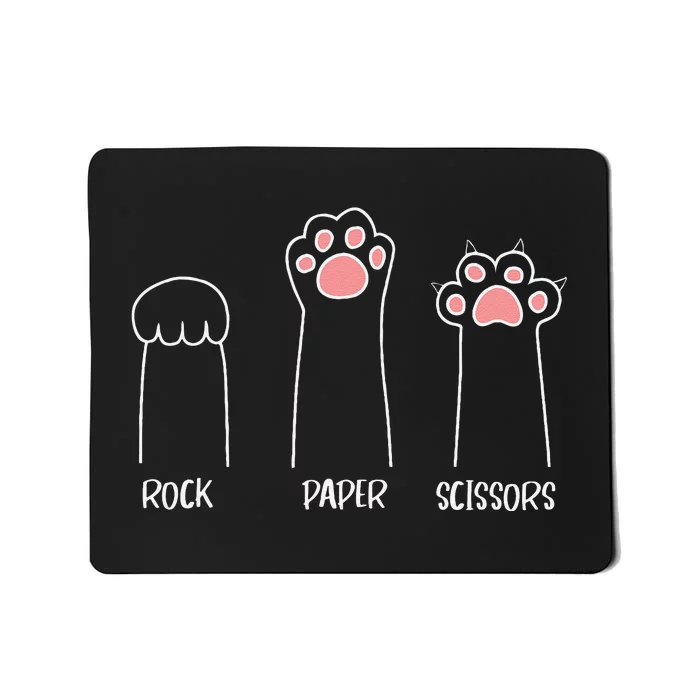 Rock Paper Scissors Hand Game Cute Paw Funny Cat Mousepad