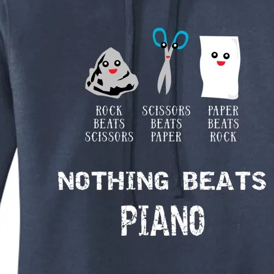 Rock Paper Scissors Piano Cool Classical Music Lovers Funny Gift Women's Pullover Hoodie