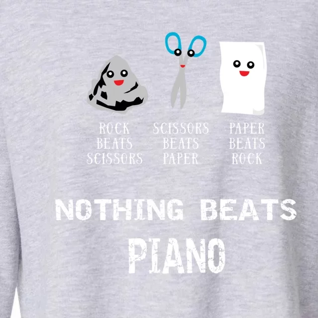 Rock Paper Scissors Piano Cool Classical Music Lovers Funny Gift Cropped Pullover Crew