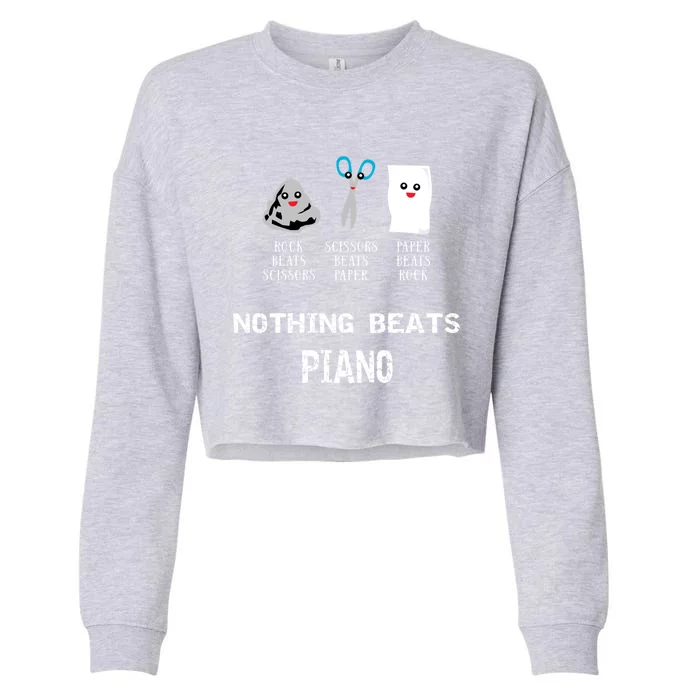 Rock Paper Scissors Piano Cool Classical Music Lovers Funny Gift Cropped Pullover Crew