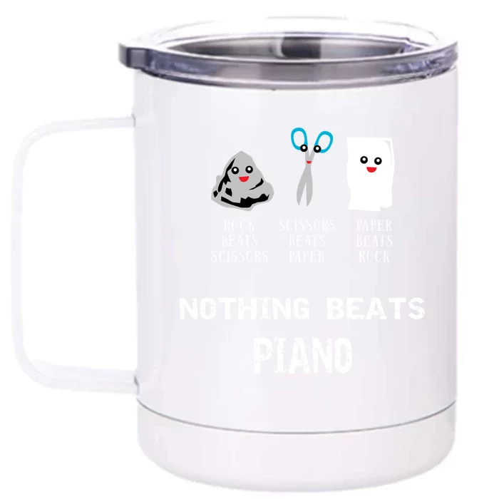 Rock Paper Scissors Piano Cool Classical Music Lovers Funny Gift Front & Back 12oz Stainless Steel Tumbler Cup