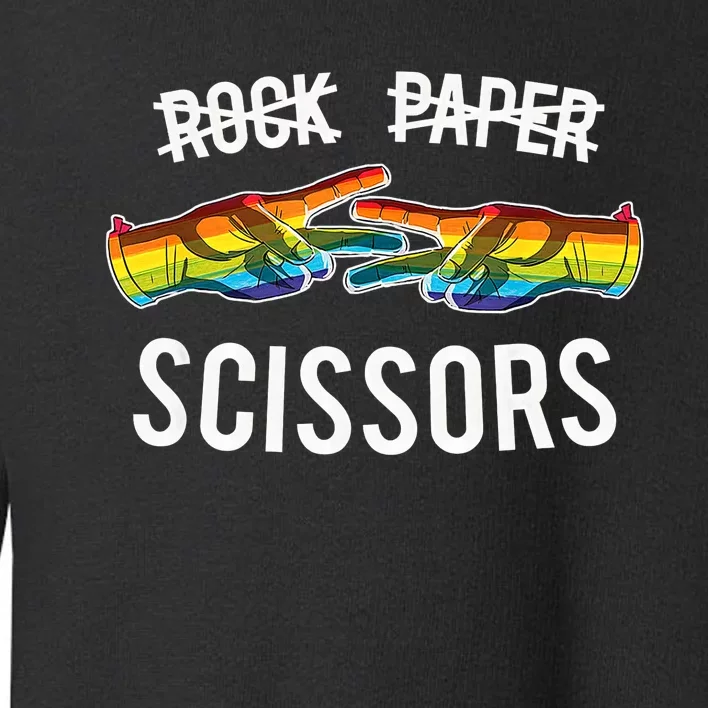 Rock Paper Scissors Apparel Homosexual Couple LGBTQ Lesbian LGBT Pride Month Toddler Sweatshirt