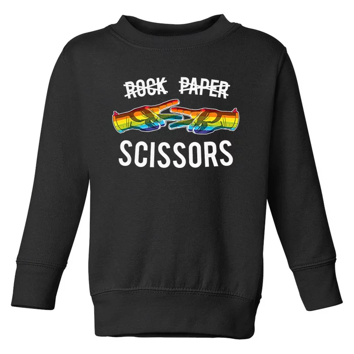 Rock Paper Scissors Apparel Homosexual Couple LGBTQ Lesbian LGBT Pride Month Toddler Sweatshirt