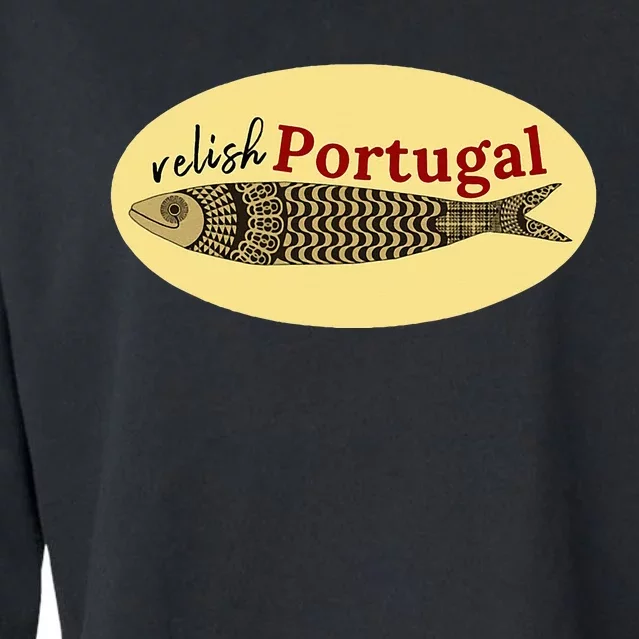 Relish Portugal Sardine Logo Portuguese Tile Sidewalk Cropped Pullover Crew