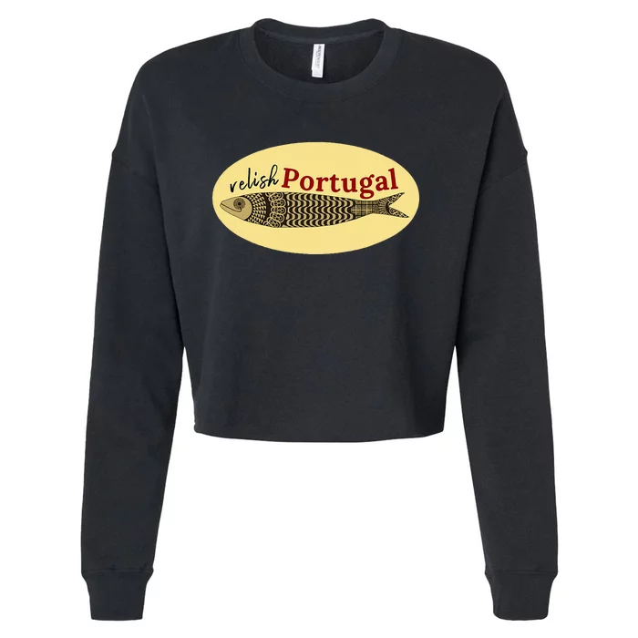 Relish Portugal Sardine Logo Portuguese Tile Sidewalk Cropped Pullover Crew