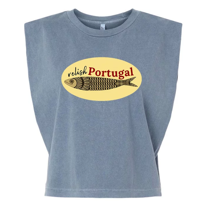 Relish Portugal Sardine Logo Portuguese Tile Sidewalk Garment-Dyed Women's Muscle Tee