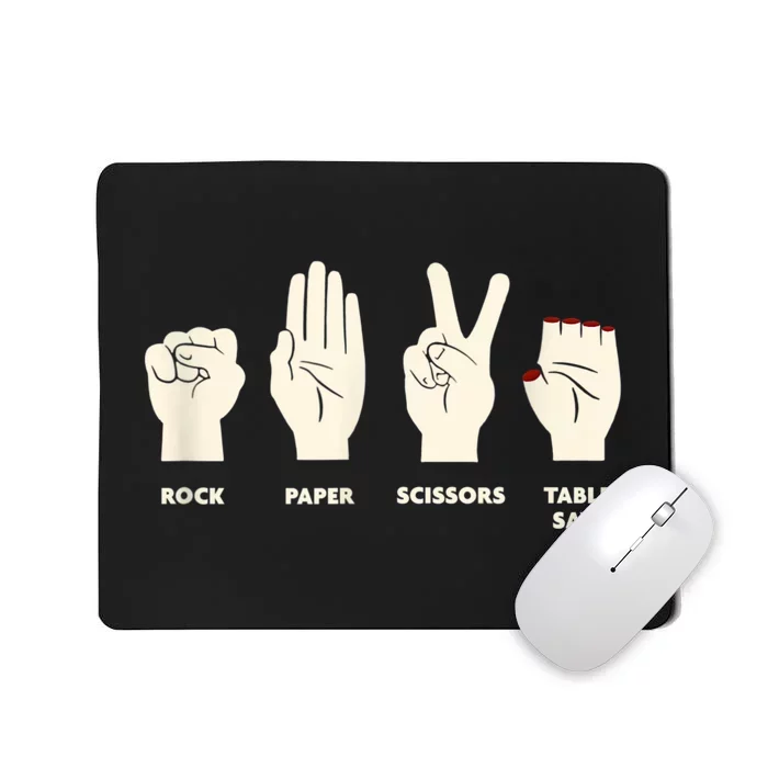 Rock Paper Scissors Table Saw Funny Carpenter Contractor Mousepad