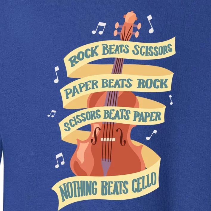 Rock Paper Scissors Nothing Beats Cello Instrut Musician Gift Toddler Sweatshirt