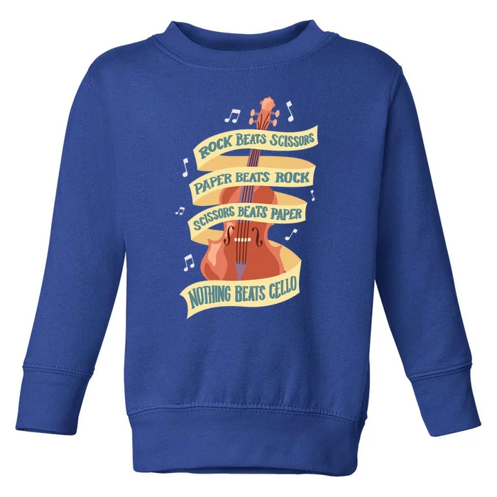 Rock Paper Scissors Nothing Beats Cello Instrut Musician Gift Toddler Sweatshirt