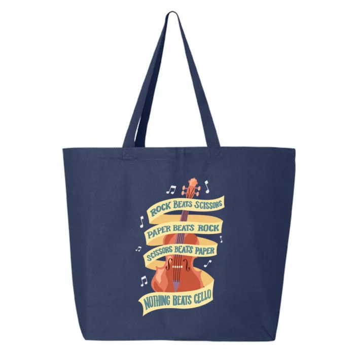 Rock Paper Scissors Nothing Beats Cello Instrut Musician Gift 25L Jumbo Tote