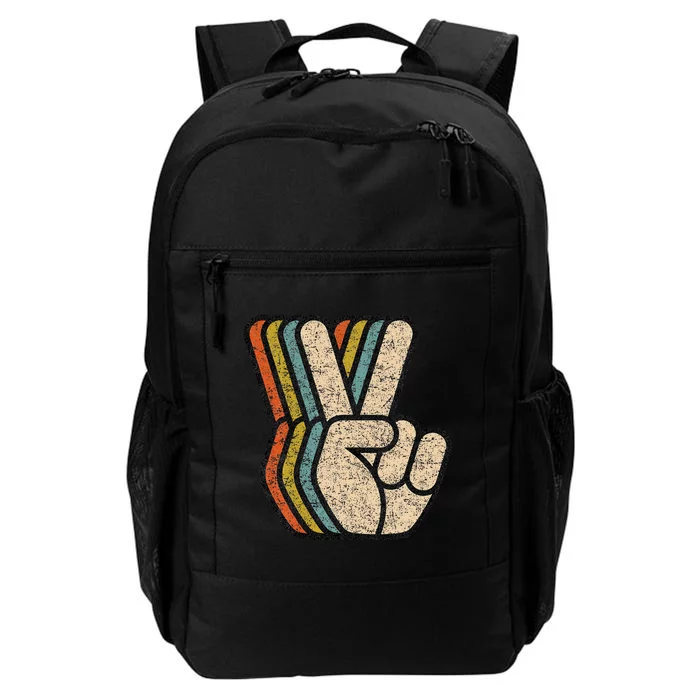 Retro Peace Sign V Fingers Vintage 60s 70s 80s Cool Graphic Daily Commute Backpack