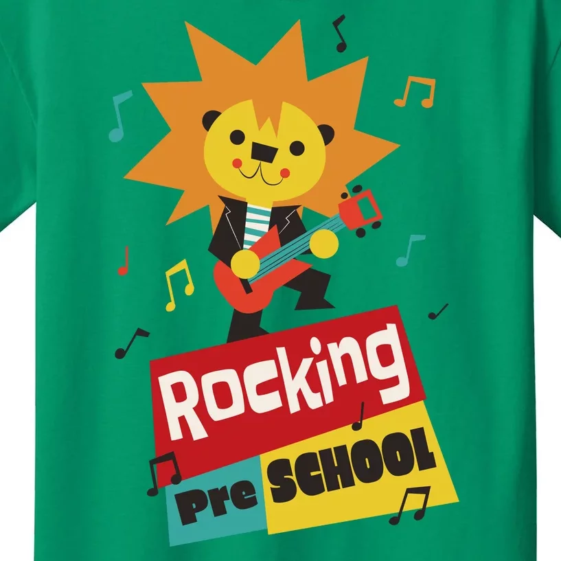 Rocking Pre School Lion Guitar Kids T-Shirt