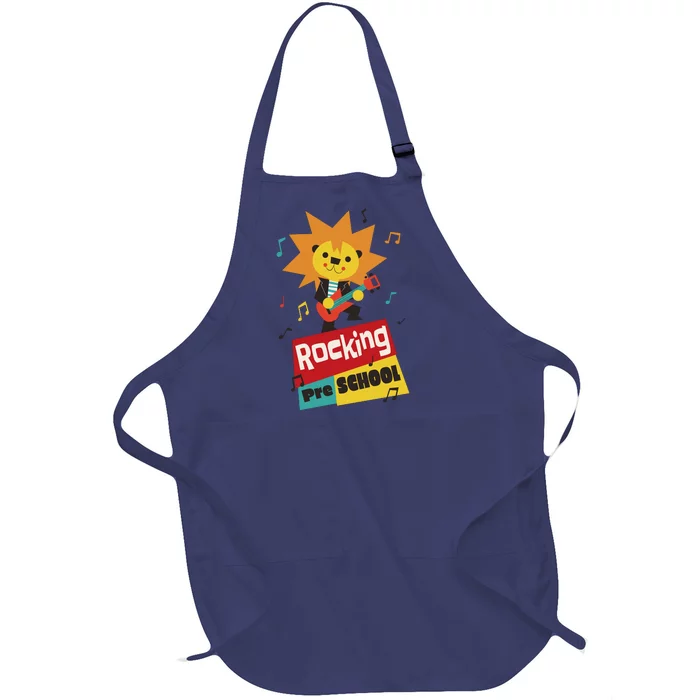 Rocking Pre School Lion Guitar Full-Length Apron With Pocket