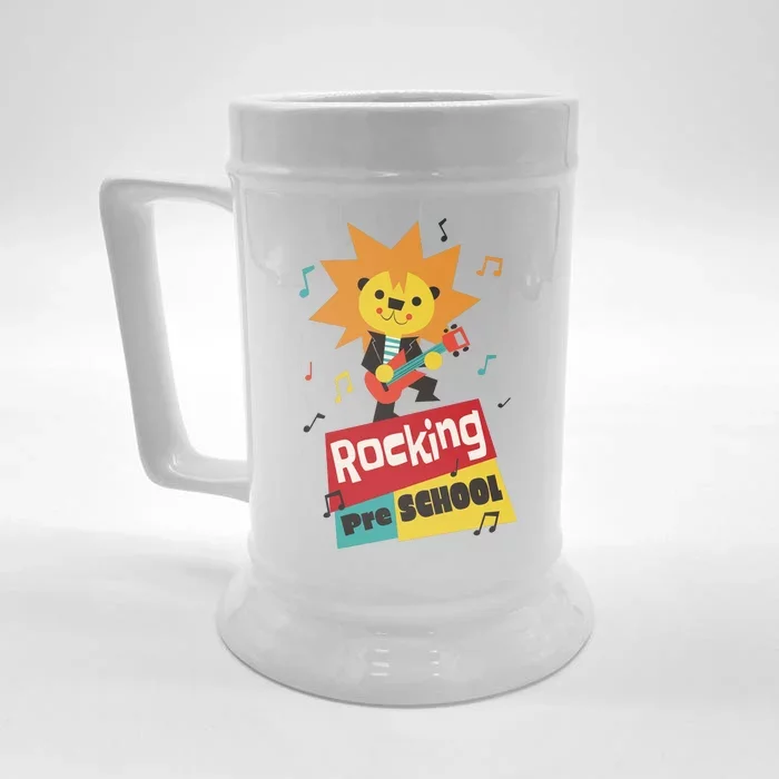 Rocking Pre School Lion Guitar Front & Back Beer Stein