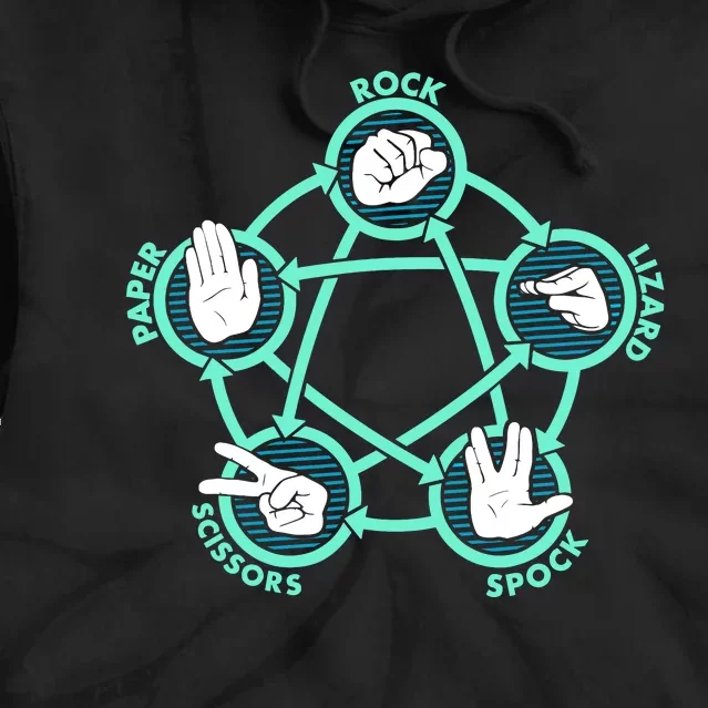 Rock Paper Scissors Spock Lizard Funny Game Tie Dye Hoodie