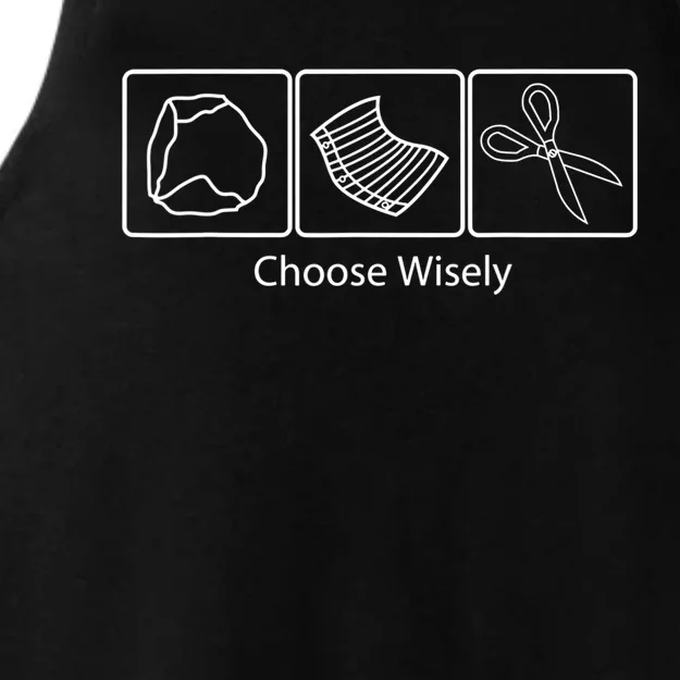 Rock Paper Scissors Choose Wisely Ladies Tri-Blend Wicking Tank