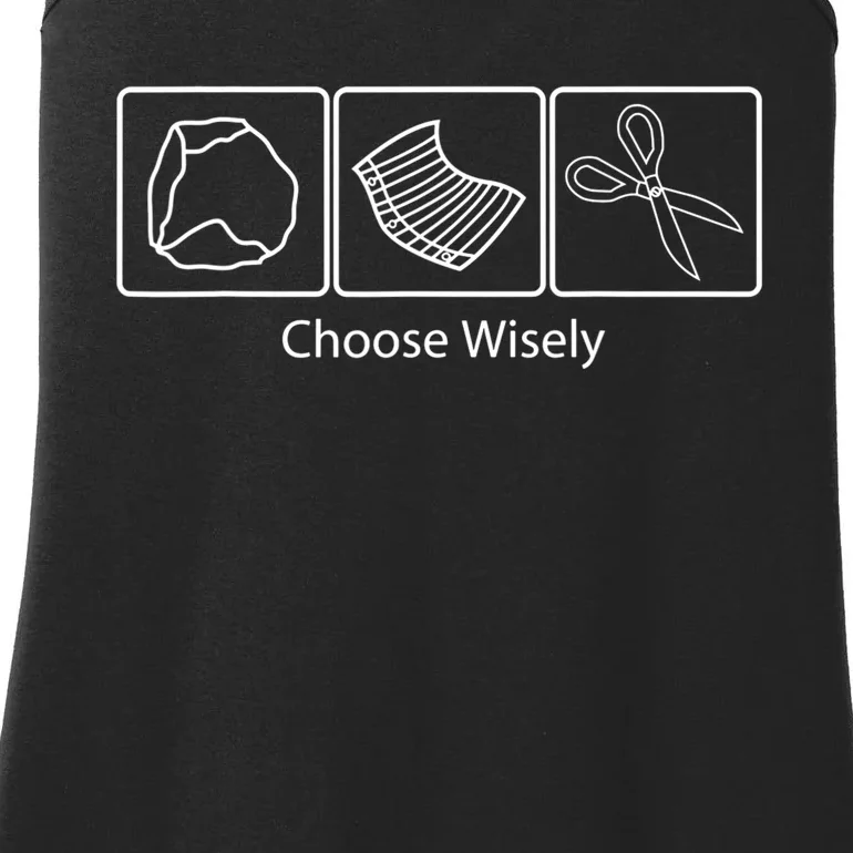 Rock Paper Scissors Choose Wisely Ladies Essential Tank