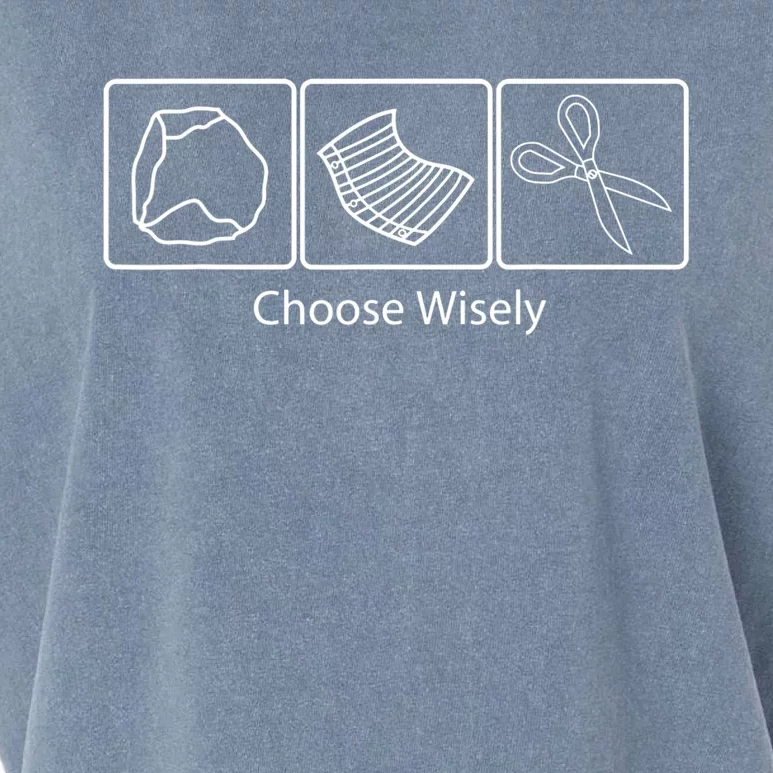 Rock Paper Scissors Choose Wisely Garment-Dyed Women's Muscle Tee