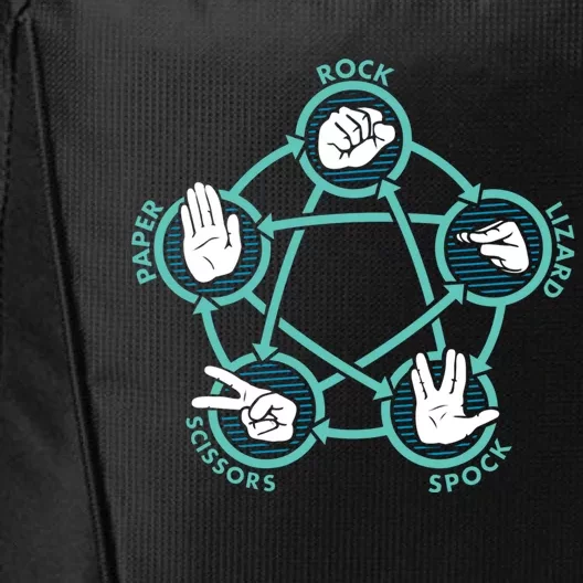 Rock Paper Scissors Lizard Spock Funny Game City Backpack