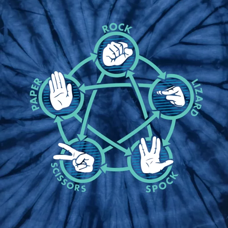 Rock Paper Scissors Lizard Spock Funny Game Tie-Dye T-Shirt