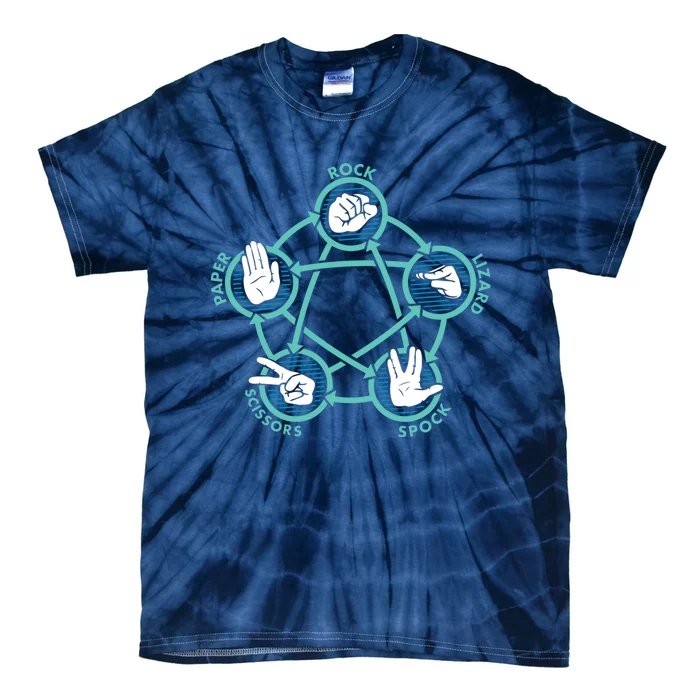 Rock Paper Scissors Lizard Spock Funny Game Tie-Dye T-Shirt