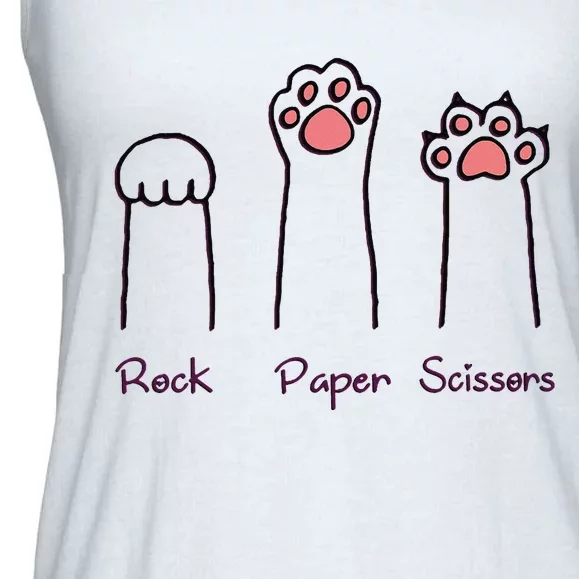 rock paper scissors cat paws Ladies Essential Flowy Tank