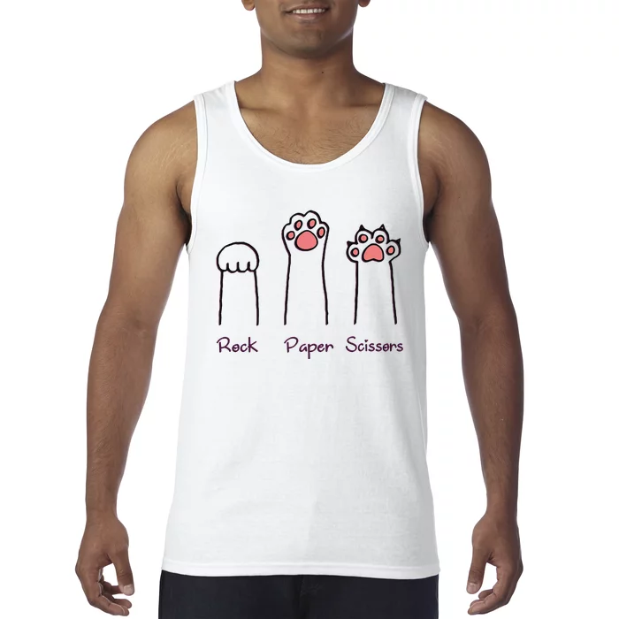 rock paper scissors cat paws Tank Top